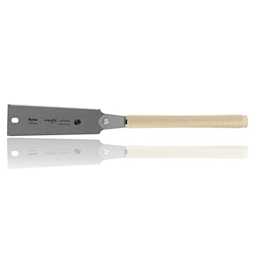 Augusta Heckenrose Japansäge Ryoba - traditionelle Säge mit stabilem Eschenstiel - Diamantschliff auf drei Seiten - Spezialverzahnung für feine Schnitte in Holz, 250 mm