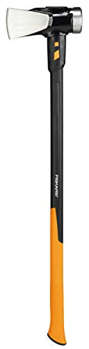 Fiskars Spaltaxt IsoCore XXL zum Spalten von Stammstücken oder zum Eintreiben von Keilen, Länge: 92 cm, Gewicht: 3,6 kg, Schwarz/Orange, 1020220