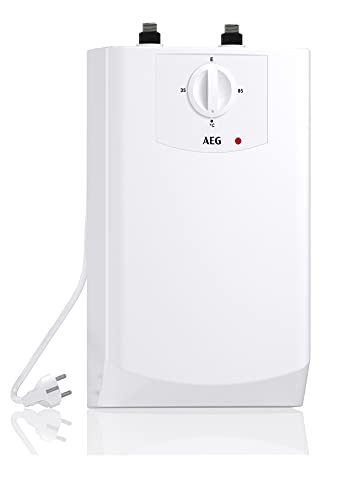 AEG Haustechnik Der neue AEG Boiler BOI 5 U, 5l, Niederdruck, untertisch, steckerfertig für Küchenspüle + Waschbecken, Weiß, 204616
