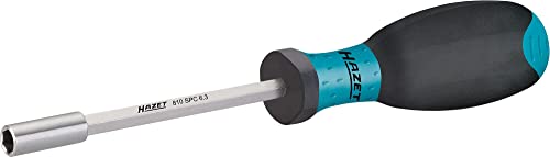 HAZET Bit-Halter 810SPC-6.3 - Sechskantabtrieb 6,3 (1/4 Zoll), 210 mm Länge - vielseitig und flexibel einsetzbar, magnetisch - mit rutschfestem 3-Komponenten-Griff für hohe Kraftübertragung