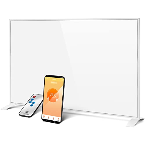 KESSER® Infrarotheizung Energiesparend Infrarot Standgerät & Wandmontage Elektroheizung 550W mit Fernbedienung Thermostat & App-Steuerung Elektrisch Heizpaneel Heizung Konvektor Standfüße