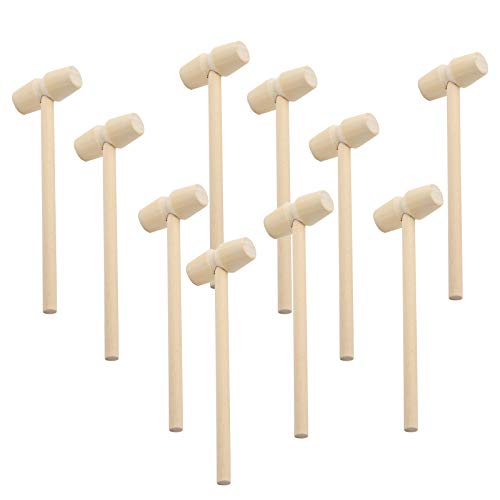 TOYMIS 10 Stück Mini Holz Hammer Krabben Hummer Schlägel Stampfen Meeresfrüchte Shell Crack Hammer Kunsthandwerk Zubehör