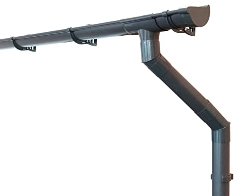 INEFA Dachrinnen Set Gartenhaus, Carport, Terrasse, NW 100, halbrund, Anthrazit 5m, 1 Dachseite, Regenrinne Kunststoff für Pultdach, Made in Germany