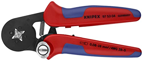 Knipex Selbsteinstellende Crimpzange für Aderendhülsen mit Seiteneinführung brüniert, mit Mehrkomponenten-Hüllen 180 mm 97 53 04