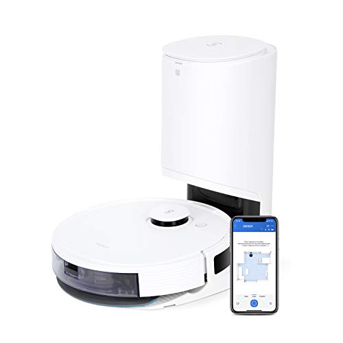 ECOVACS DEEBOT N8 PRO+ Staubsauger Roboter mit Absaugstation, 2600 PA, nass wischen, 3D-Hinderniserkennung, Saugroboter mit Laserfunktion, Alexa, weiß