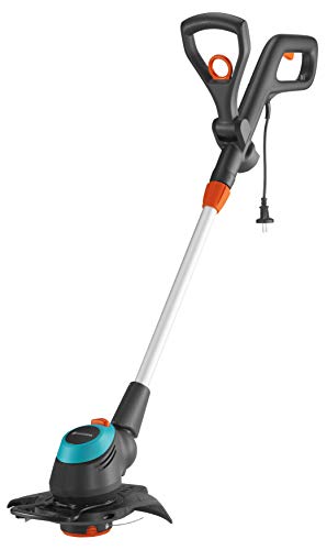 Gardena Elektro-Trimmer EasyCut 450/25: Rasentrimmer mit verstellbarem Griff abwinkelbarem Trimmerkopf und ausklappbarem Pflanzenschutzbügel, 250 mm Schnittkreis (9870-20)