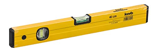 kwb Wasserwaage Aluminium 40 cm, 0,5 mm/m Genauigkeit, hoch präzise geschliffen, je 1 Horizontal-und Vertikallibelle