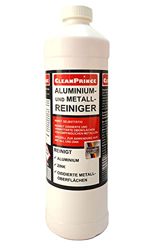 Aluminiumreiniger und Metallreiniger 1 Liter | Cleanprince Alureiniger Fensterprofile Grundreiniger Aluminiumelemente Industriereiniger Werkstattreiniger Aluminium Zink Metall | Made in Germany