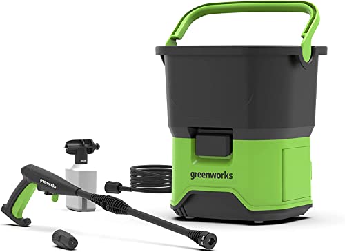 Greenworks GDC40 Akku Hochdruckreiniger - 70 Bar, 300L/Stunde, 650W mit Reinigungsmittelflasche, 6m Schlauch und Reinigungszubehör, OHNE 40V Akku, 3 Jahre Garantie