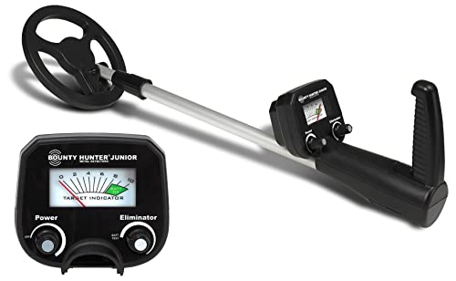 Bounty Hunter Junior Metalldetektor Suchgerät mit Metallfilterfunktion, Diskriminationsmodus, Audio-Zieltiefen-Rückmeldung und wetterfester Suchspule für Einsteiger