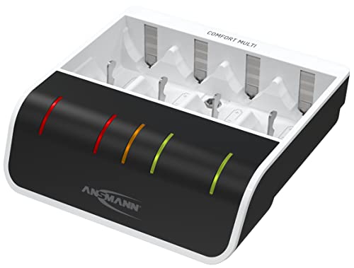ANSMANN Akku-Ladegerät für 4x NiMH AA/AAA/C/D + 1x 9V Block Akkus - Automatik Batterieladegerät mit Perfect-7-Ladetechnologie Repair-Modus für Akkubatterien - Comfort Multi Batterie Ladegerät
