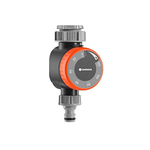 Gardena Bewässerungsuhr: Automatische Zeitschaltuhr für Wasserhähne 26,5 mm (G 3/4) oder 33,3 mm (G1), flexible Bewässerungsdauer (5-120 min), leichtes Anschließen dank Schnellstecksystem (1169-20)