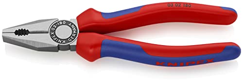 Knipex Kombizange schwarz atramentiert, mit Mehrkomponenten-Hüllen 180 mm 03 02 180
