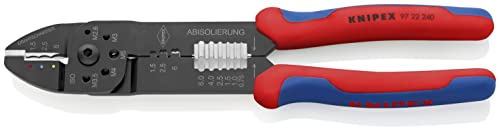 Knipex Crimpzange schwarz lackiert, mit Mehrkomponenten-Hüllen 240 mm 97 22 240
