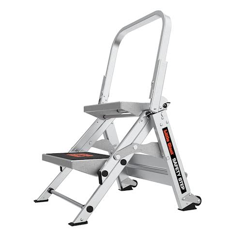 Distributor of Little Giant LTD Leitern, Sicherheitsschritt, 2-Stufen-Modell 10210BAEN 150 kg bewertet, Aluminium Tritthocker mit Handlauf l, Silber