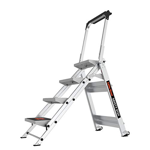 Distributor of Little Giant LTD Leitern, Sicherheitsschritt, 4-stufig, Modell 10410BAEN 150 kg, Aluminium Tritthocker mit Handlauf
