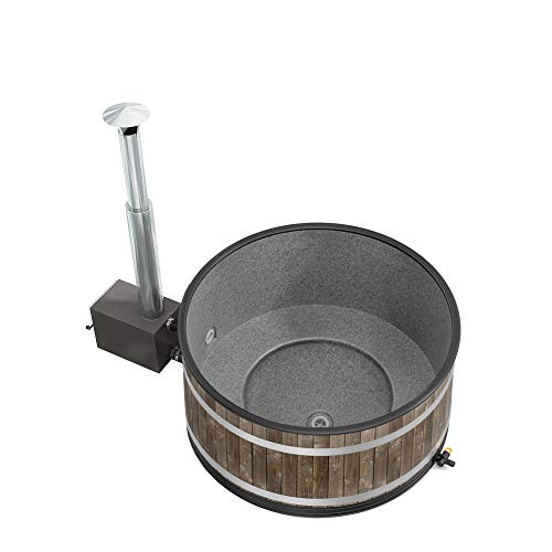 Odoro Essenzen Bade-Zuber Bade-Fass Holz mit Ofen beheizt Badetonne Badespaß Kinder Outdoor Pool Swimming-Pool Hot Pott Hot Tub