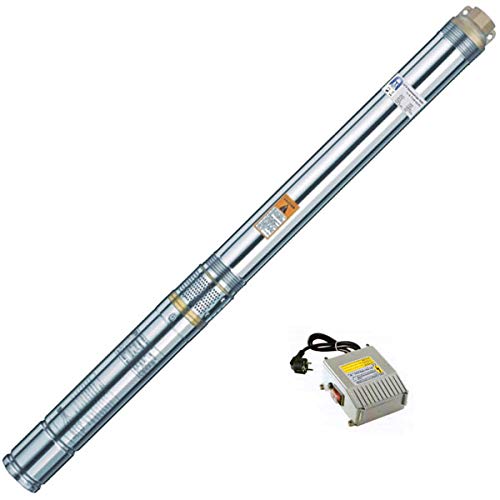 Agora-Tec® at- 3' Brunnenpumpe 750W mit 30 m Kabel Edelstahl-Tiefbrunnenpumpe mit max: 10,8 bar, 3200l/h