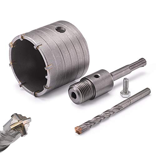 KSP-Tec ® Bohrkrone 68 mm- verstärkte Bauart - Hammerschlagfest - [XXL-Zähne] - 4 Schneiden Zentrierbohrer - Dosenbohrer - Bohrkrone Steckdose für Mauerwerk und Beton (68mm)