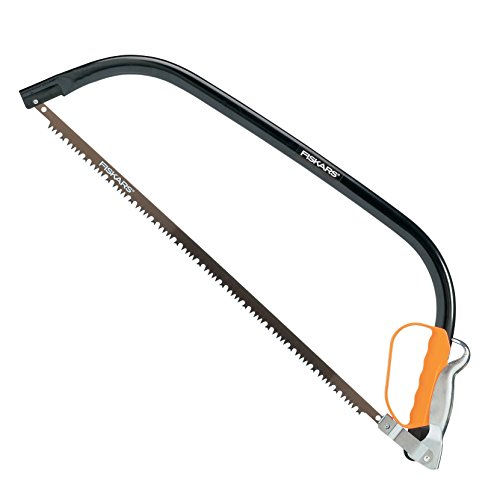 Fiskars Bügelsäge mit feststehendem Blatt für feuchtes Holz, Länge: 62 cm (21 Zoll), Inklusive Sägeblattschutz, Hochwertiger Stahl, Schwarz/Orange, SW30, 1001621