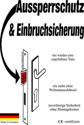 Innovativer Aussperrschutz zum Aufkleben, individuelle Einbruchssicherung für alle Haus- und Wohnungstüren, Aussperrsicherung, einfache Montage