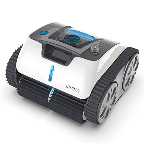 WYBOT Poolroboter Akku für 110 Mins, Vollautomatisch Poolreiniger Boden, Wasserlinie, Wandreinigung, Poolsauger mit Navigation & Routenplanung, für Pools über oder im Boden bis zu 120 ㎡ (Weiss)