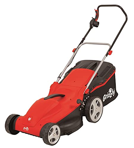 Grizzly Tools Elektro Rasenmäher ERM 1743-20 - 1700 Watt - 43 cm Schnittbreite - 52 Liter Fangsystem - 6-fache zentrale Schnitthöhenverstellung - Rasenkamm für randnahes Mähen