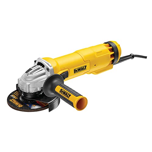 DeWalt 1.200 Watt Winkelschleifer (125 mm Scheiben-ø, Sanftanlauf, für alle Standard-Trenn,- Schleif- und Schrupparbeiten, inkl. Schutzhaube, Zusatzhandgriff und Montagewerkzeug), DWE4217