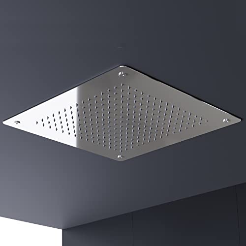 BERNSTEIN® Einbauduschkopf Regenduschkopf Chrom Wassersparend Regenbrause Quadratisch 50x50cm Brausekopf aus Edelstahl Deckenbrause mit Anti-Kalk Düsen Duschkopf für Deckenmontage Regendusche DPG5005