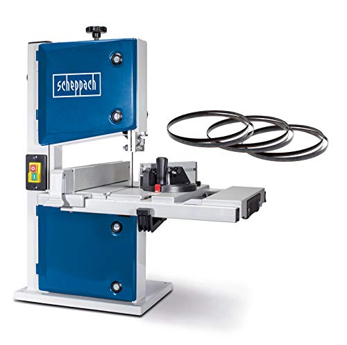 Scheppach HBS30 Bandsäge Holzbandsäge Holzsäge Tischsäge Säge inkl. 3 Sägebänder | 230 Volt | 350 Watt | max. Durchlasshöhe: 80 mm | max. Durchlassbreite: 200 mm