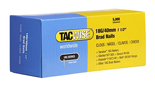 TACWISE 0400 Stauchkopfnägel Brad Typ 18G / 40 mm, verzinkt, Grau
