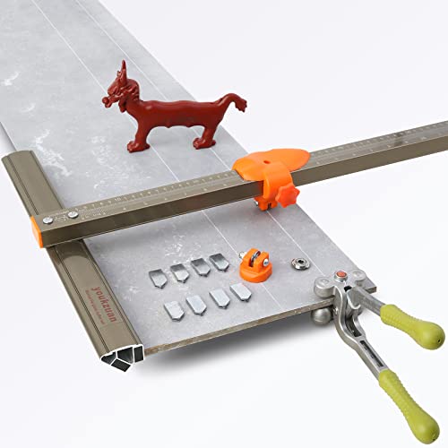 youkzuan Professioneller manueller Fliesenschneider für Porzellan, Glasschneider-Werkzeugsatz mit großem Fliesenschneider, Glaszange, Glasschneider, 8 Schneidklingen und 2 Schneidrädern
