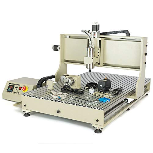 4 Achse CNC 6090 Fräser-Graveur-Spindel-Graviermaschine mit Controller 2200W USB Fräsmaschine Gravierer Router Machine Kit zum MDF-Platten Acryl 3D/2D Design