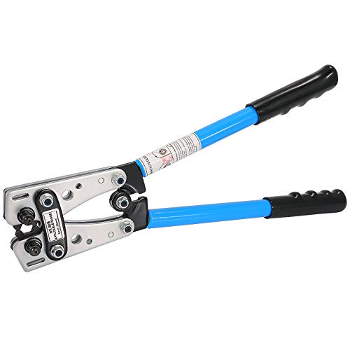 Toolwiz Batteriekabelschuh Crimpzange HX-50B Aderendhülsen Kabelschuhzange 6-50mm² 1/0-10AWG Kabelschuh Set Presszange Crimp von Kabel Drahtkabel, Profi KFZ Werkzeug