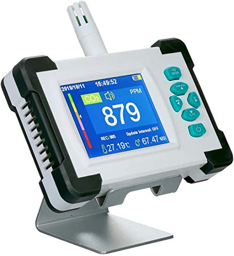 Kecheer CO2-Meter Kohlendioxid-Detektor mit Batterie Tragbarer CO2-Meter-Tester für Kohlendioxid-Luftqualitäts-Detektor CO2-Meter-Monitor mit Aufbewahrungskoffer-reguläre Version