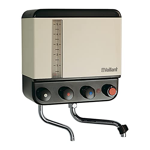 Vaillant VEK 5 S Elektro-Kochendwassergerät wandhängend (braun/beige), 230V, 2 kW Heizleistung, Elektrowarmwasserspeicher mit Netzkabel, Warmwasserbereiter, 005121