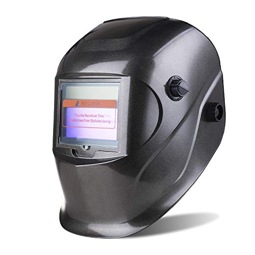 SHYOSUCCE Automatik Schweißhelm, Auto Darkening, Variable Abdunklung DIN 9-13, Solar Schweißmaske für MMA, MIG/MAG, Wig/TIG und Polieren, inkl. 5 Ersatzscheiben, Schwarz