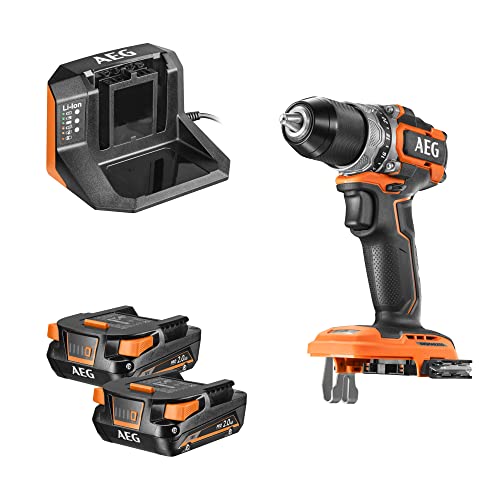 AEG Brushless Akku-Bohrschrauber BS18SBL-202C, Sub Compact, 18V, inkl. 2x 18V 2,0 Ah Akkus, Ladegerät, Koffer