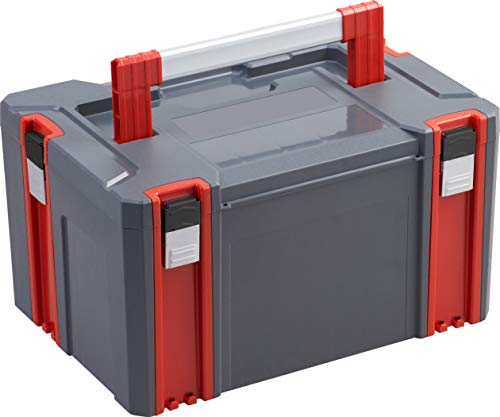 Connex Systembox - Größe L - 34 Liter Volumen - 80 kg Tragfähigkeit - Individuell erweiterbares System - Stapelbar - Aus robustem Kunststoff / Stapelbox / Werkzeugkiste / COX566202