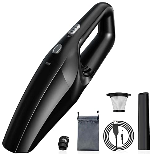 TEMOLA Autostaubsauger Handstaubsauger, Handstaubsauger Akku Mit HEPA Filter, Auto Mini Staubsauger Stark Kabellos, Auto Gadget Reinigungsset für Zuhause Tierhaare Wohnmobil