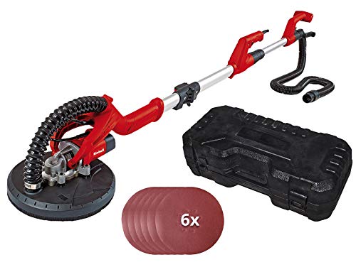 Einhell Trockenbauschleifer TC-DW 225 (600W, 1500 1/min max. Drehz., 225mm Schleifsch., Teleskopstiel, Schleifteller m. Klett, inkl. 6x Klett-Schleifscheiben)