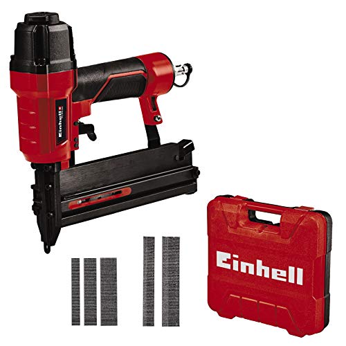 Einhell Druckluft-Tacker TC-PN 50 (2in1-Kombigerät Tacker & Nagler, Sicherheitsnase, inkl. 1.500 Klammern & 2.000 Nägeln, Ölfläschchen (ohne Öl), Stecknippel, Transportkoffer)
