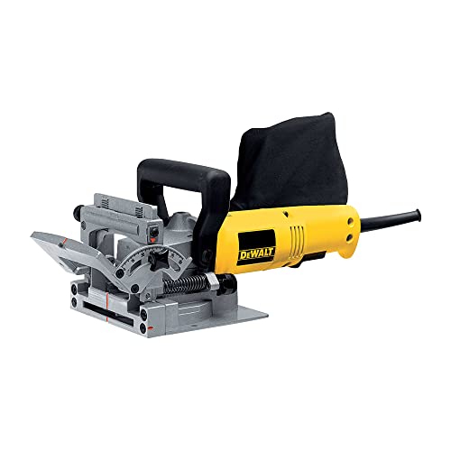 DeWalt Lamellodübelfräse (600 Watt, max. Fräser-ø 100 mm, max. Frästiefe 20 mm, inkl. Absaugadapter, Spänefangsack, 4 mm HM-Nutfräser, Transportkoffer und Montagewerkzeug) DW682K