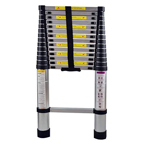 MCTECH® Aluminium Teleskopleiter klappbar 4,4m Multifunktionsleiter Aluleiter Klappleiter 150 kg Belastbarkeit (4,4m)
