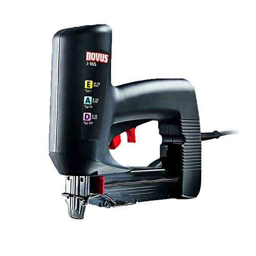 Novus Elektrotacker J-165 Profi, rückschlagarmer Universal-Tacker, Nachschlagfunktion, verarbeitet Klammern und Nägel