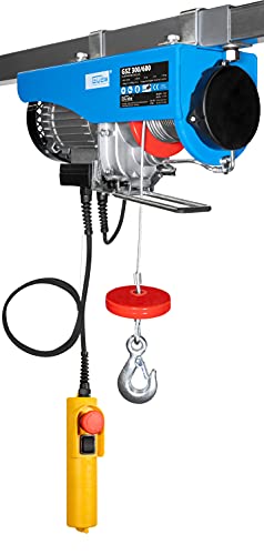 Güde 01708 Elektronischer Seilzug GSZ 300/600 (1050W, 600kg max. Hubkraft, 11m max. Hubhöhe, 2 Befestigungsbügel)