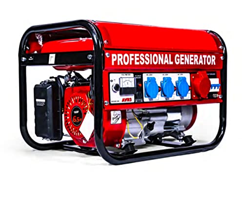 Stromgenerator leise inverter 6500 Watt 6,5 PS Generator Stromerzeuger Benzin Notstromaggregat Strom hausversorgung für Garage Werkstatt Baustelle 3x 230V + 1x 400V 4-Takt Motor
