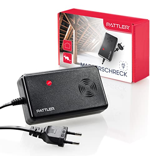 PATTLER® Marderschreck mit Stecker - für 60m² | Perfekt für Dachboden, Haus, Garten, Garage | Anschluss an Steckdose | Marder Abwehr mit Ultraschall