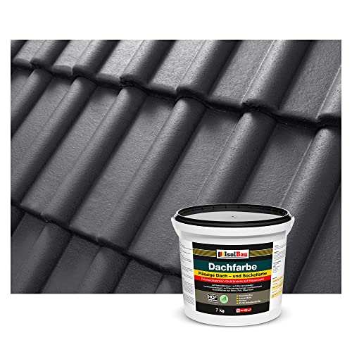 Isolbau Dachfarbe - 7 kg RAL Farbe Fassadenfarbe Nano Dachlack Sockelfarbe Wetterfest - Lösemittelfrei, Wasserdicht, UV-beständig - Anthrazit