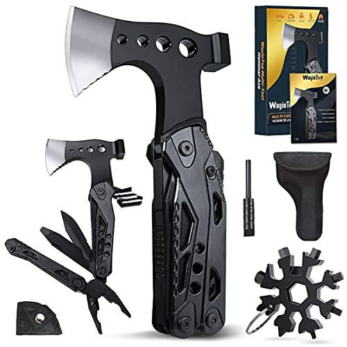 WayinTop Werkzeug Geschenke für Männer, Taschenwerkzeug Multi-Tool Hammer Axt mit Zange Klappmesser Schraubendrehe, Flaschenöffner, Multifunktionswerkzeug für Camping Notfall und Überleben im Freien